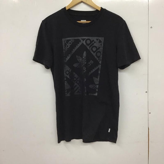 アディダス adidas Tシャツ 半袖 半袖カットソー プリントTシャツ クルーネックカットソー S ロゴ、文字 黒 / ブラック / black メンズ USED 古着 中古 10155189