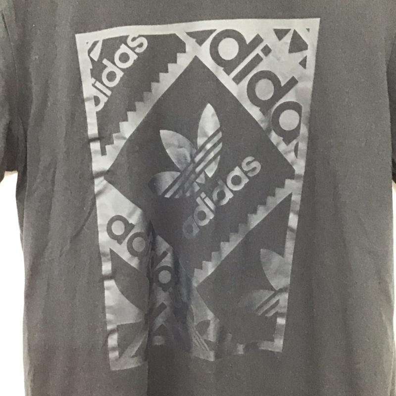 アディダス adidas Tシャツ 半袖 半袖カットソー プリントTシャツ クルーネックカットソー S ロゴ、文字 黒 / ブラック / black メンズ USED 古着 中古 10155189