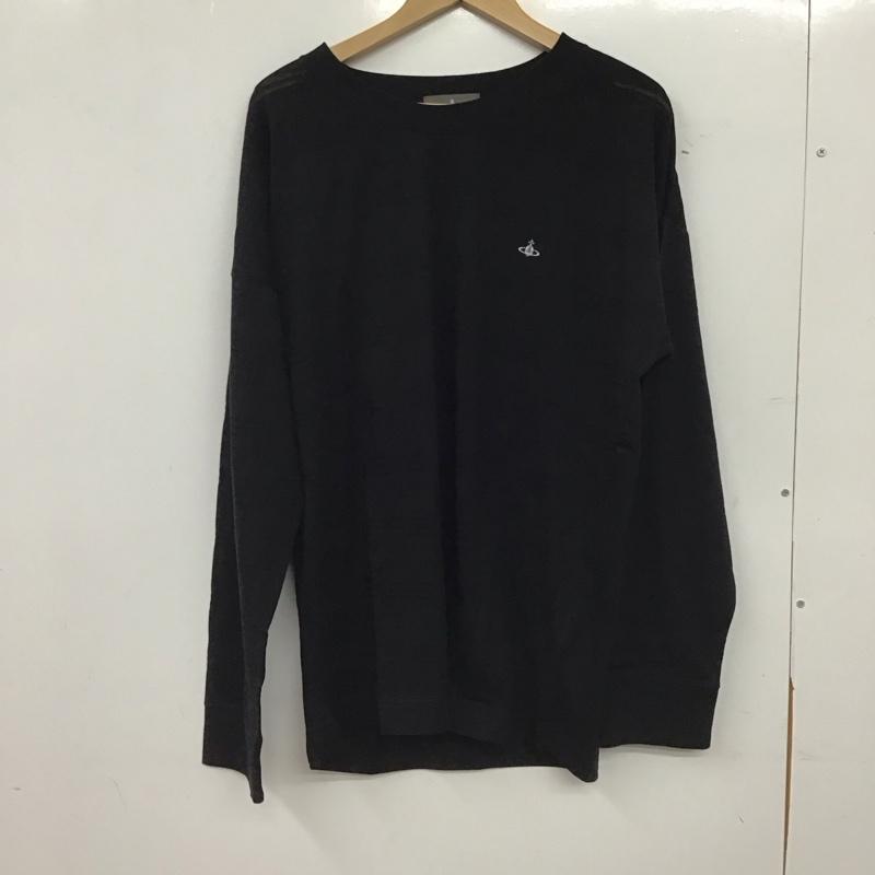 ヴィヴィアンウエストウッドマン Vivienne Westwood MAN カットソー 長袖 長袖カットソー プリントカットソー クルーネック 44 ロゴ、文字 黒 / ブラック / black メンズ USED 古着 中古 10155190