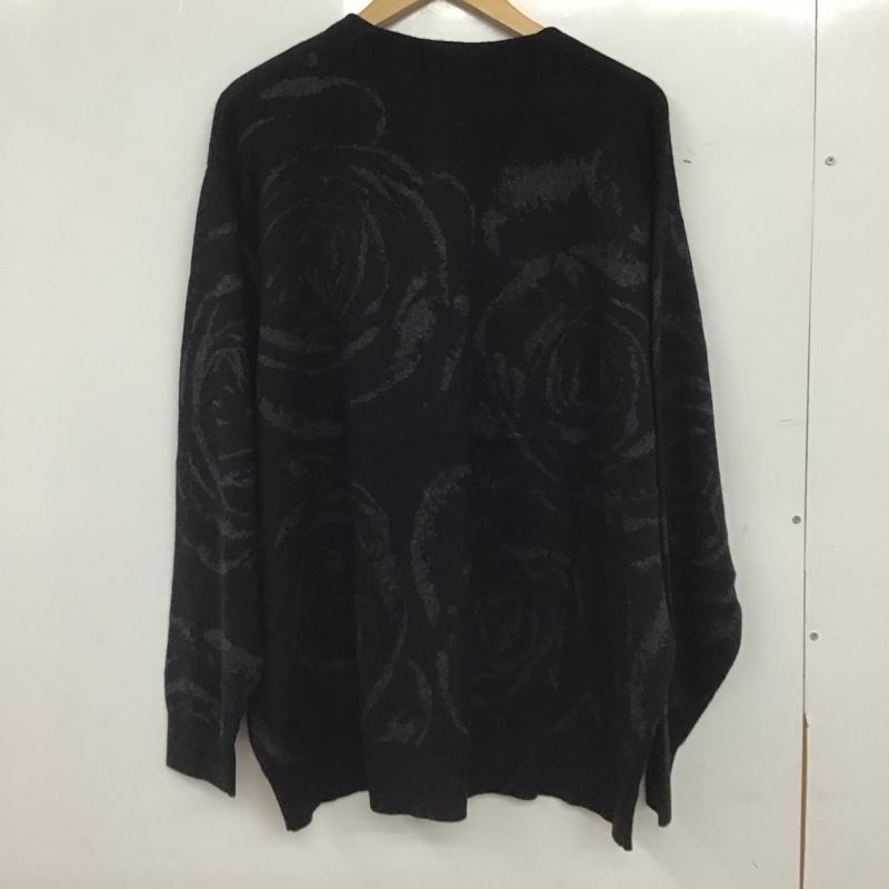 ラッドミュージシャン LAD MUSICIAN カーディガン 長袖 2224-002 BIGROSECARDIGAN 44 プリント 黒 / ブラック / black メンズ USED 古着 中古 10155194