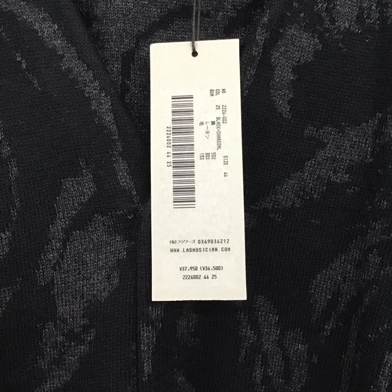 ラッドミュージシャン LAD MUSICIAN カーディガン 長袖 2224-002 BIGROSECARDIGAN 44 プリント 黒 / ブラック / black メンズ USED 古着 中古 10155194