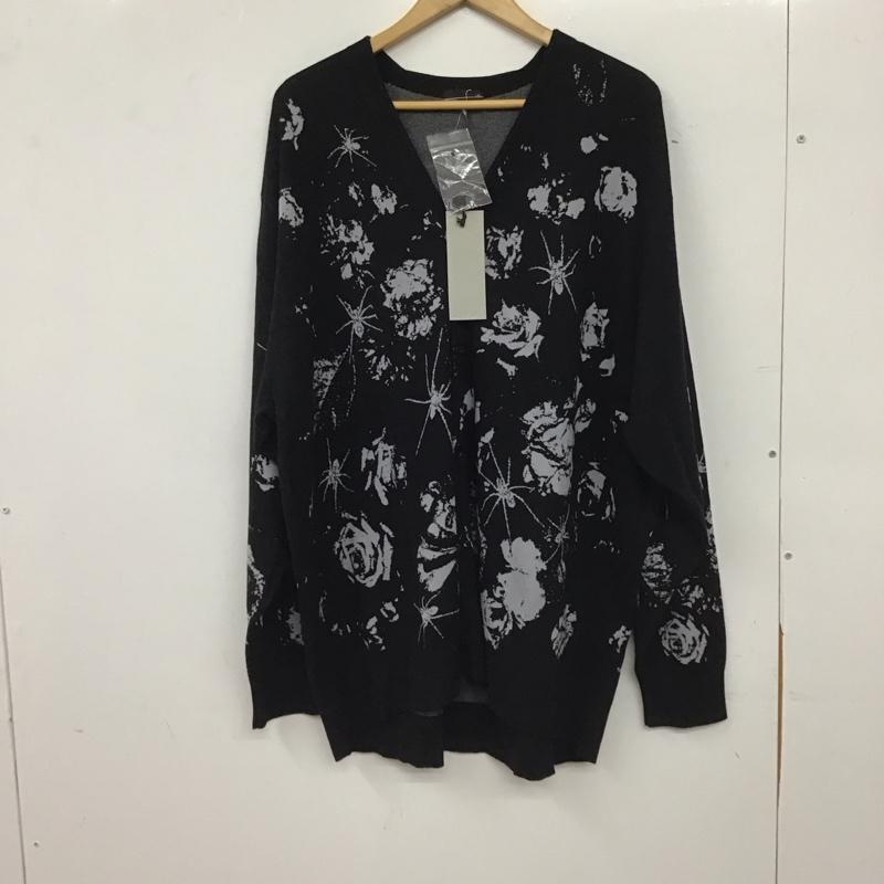 ラッドミュージシャン LAD MUSICIAN カーディガン 長袖 2223-002 HIGHGAUGEFLOWERKNITCARDIGAN 44 プリント 黒 / ブラック / black メンズ USED 古着 中古 10155196