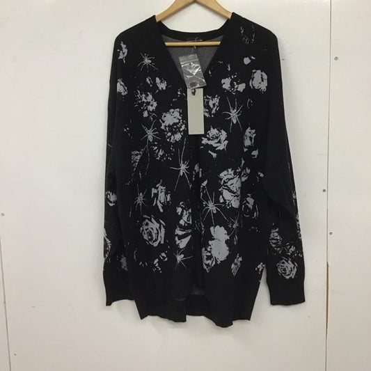 ラッドミュージシャン LAD MUSICIAN カーディガン 長袖 2223-002 HIGHGAUGEFLOWERKNITCARDIGAN 44 プリント 黒 / ブラック / black メンズ USED 古着 中古 10155196