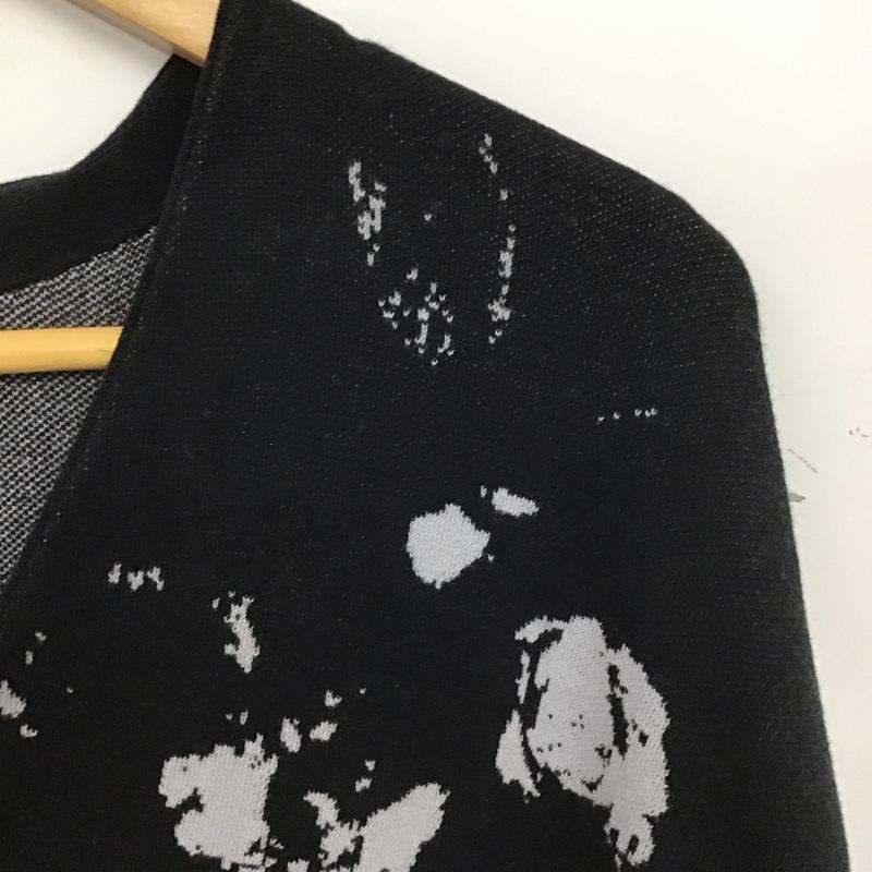 ラッドミュージシャン LAD MUSICIAN カーディガン 長袖 2223-002 HIGHGAUGEFLOWERKNITCARDIGAN 44 プリント 黒 / ブラック / black メンズ USED 古着 中古 10155196