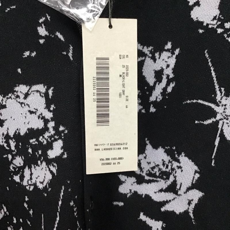 ラッドミュージシャン LAD MUSICIAN カーディガン 長袖 2223-002 HIGHGAUGEFLOWERKNITCARDIGAN 44 プリント 黒 / ブラック / black メンズ USED 古着 中古 10155196