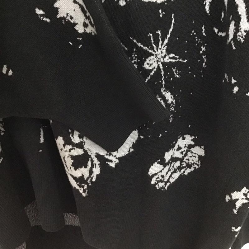 ラッドミュージシャン LAD MUSICIAN カーディガン 長袖 2223-002 HIGHGAUGEFLOWERKNITCARDIGAN 44 プリント 黒 / ブラック / black メンズ USED 古着 中古 10155196
