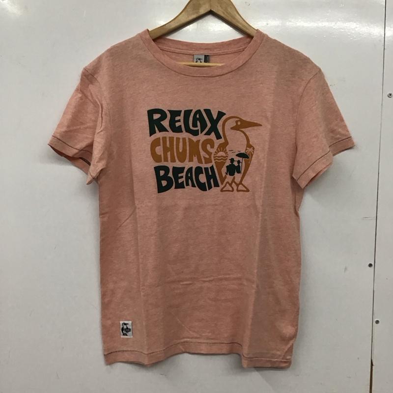 チャムス CHUMS Tシャツ 半袖 半袖カットソー プリントTシャツ クルーネックカットソー M プリント 桃 / ピンク / pink メンズ USED 古着 中古 10155200