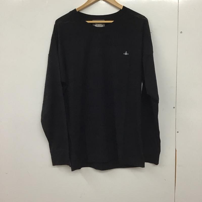 ヴィヴィアンウエストウッドマン Vivienne Westwood MAN カットソー 長袖 長袖カットソー 無地カットソー クルーネック 44 ロゴ、文字 黒 / ブラック / black メンズ USED 古着 中古 10155204