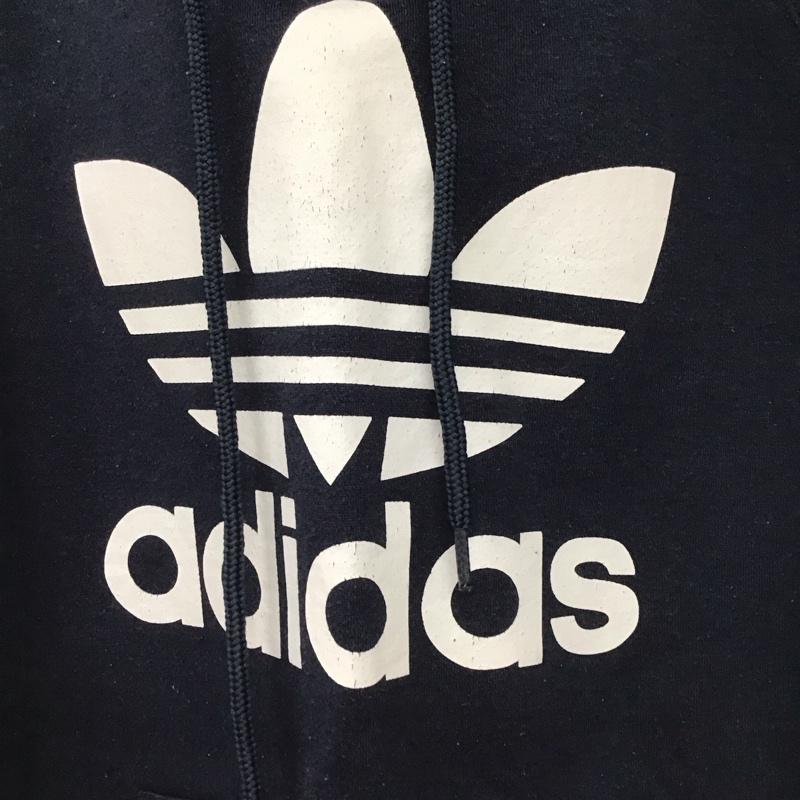 アディダス adidas パーカー 長袖 長袖パーカー プルオーバーパーカー スウェット 0 ロゴ、文字 紺 / ネイビー / navy メンズ USED 古着 中古 10155206