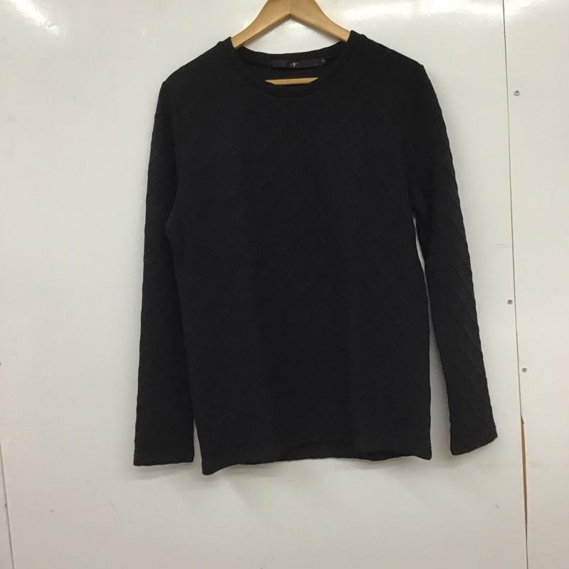 ノーアイディ NO ID. ニット、セーター 長袖 長袖ニットカットソー クルーネック セーター 2 総柄 黒 / ブラック / black メンズ USED 古着 中古 10155207