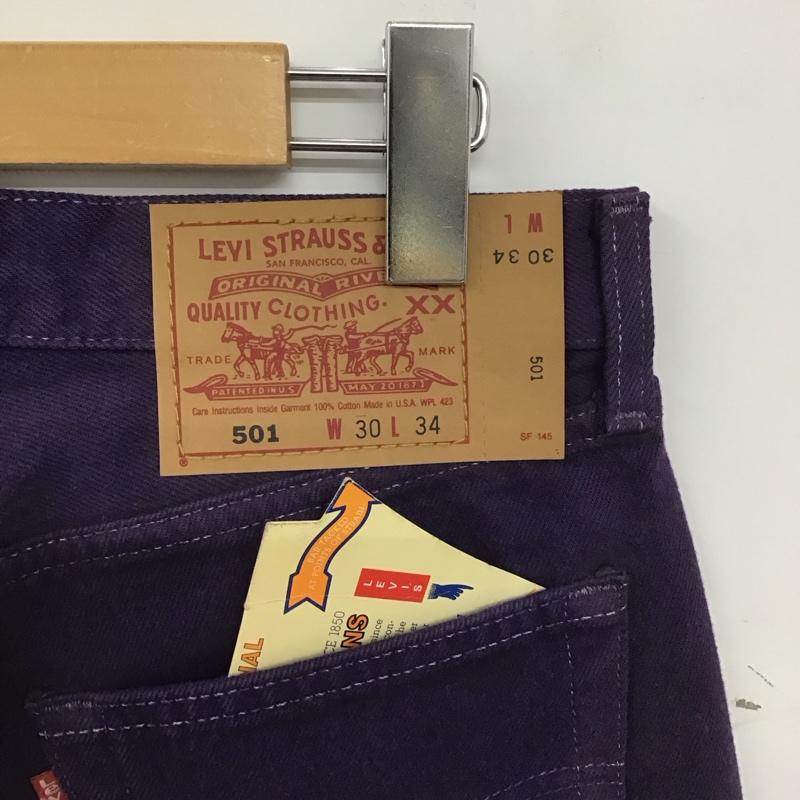 リーバイストラウスアンドコー Levi Strauss & co. パンツ デニム、ジーンズ デニムパンツ スリムパンツ カジュアルパンツ 30インチ 無地 紫 / パープル / purple メンズ USED 古着 中古 10155209