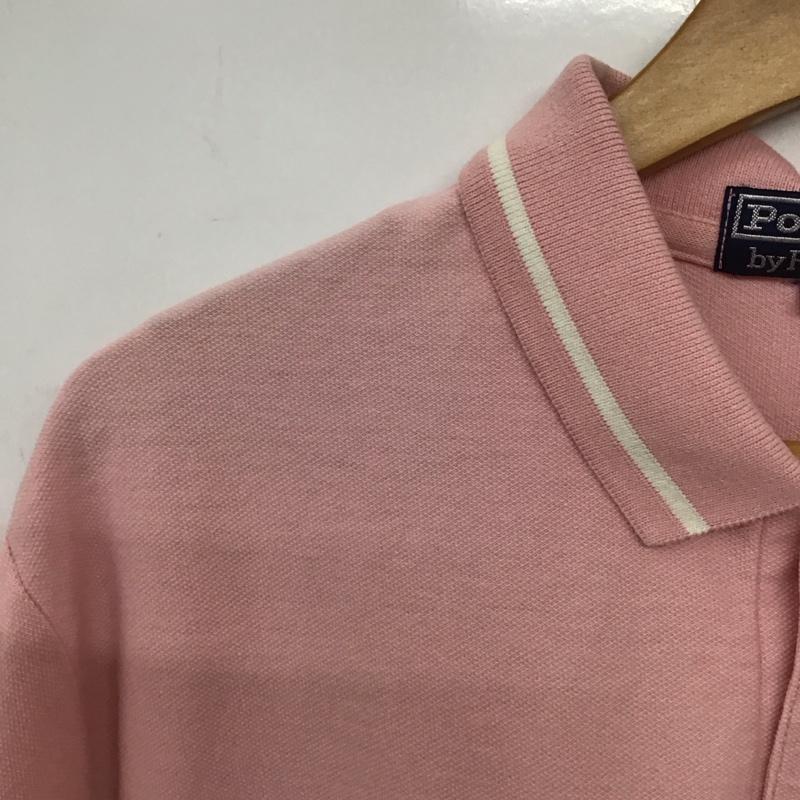 ポロバイラルフローレン Polo by RALPH LAUREN ポロシャツ 半袖 半袖ポロシャツ カラーシャツ 半袖カットソー L ロゴ、文字 桃 / ピンク / pink メンズ USED 古着 中古 10155215