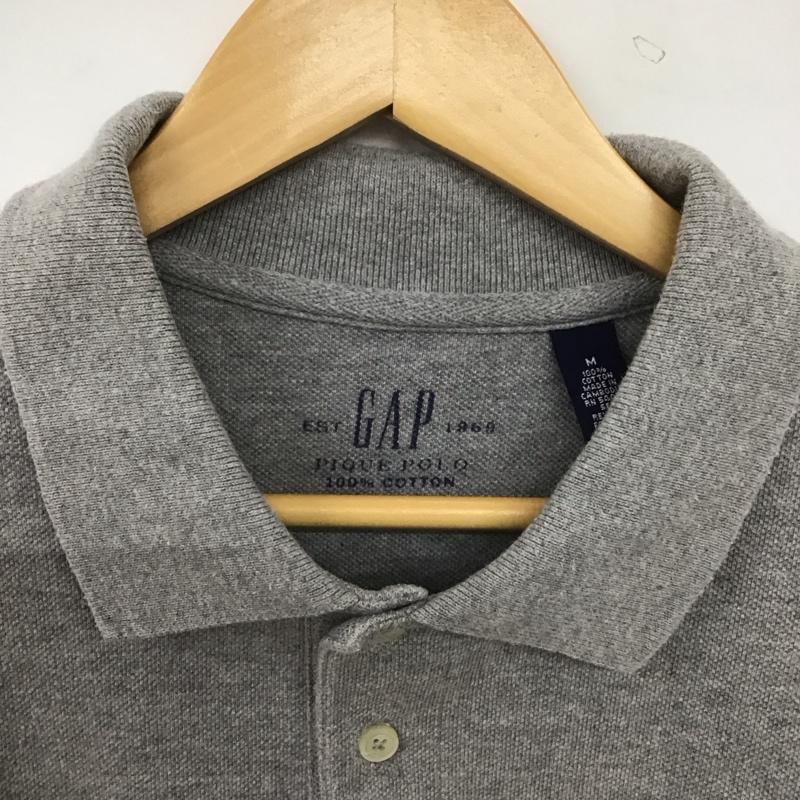 ギャップ GAP ポロシャツ 半袖 半袖ポロシャツ カラーシャツ 半袖カットソー M ロゴ、文字 灰 / グレー / gray メンズ USED 古着 中古 10155216