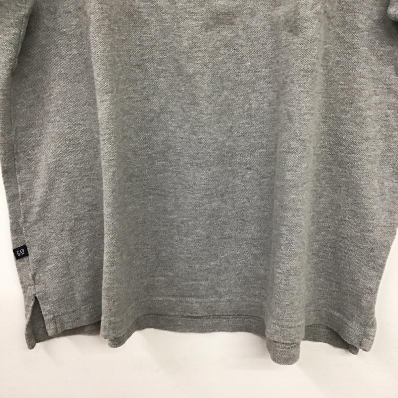 ギャップ GAP ポロシャツ 半袖 半袖ポロシャツ カラーシャツ 半袖カットソー M ロゴ、文字 灰 / グレー / gray メンズ USED 古着 中古 10155216