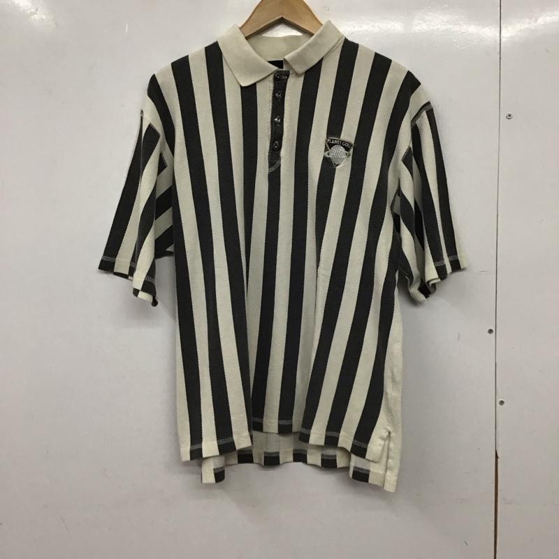 古着 USED ポロシャツ 半袖 半袖ポロシャツ カラーシャツ 半袖カットソー M ストライプ アイボリー / アイボリー / X ダークグレー / ダークグレー / メンズ USED 古着 中古 10155217