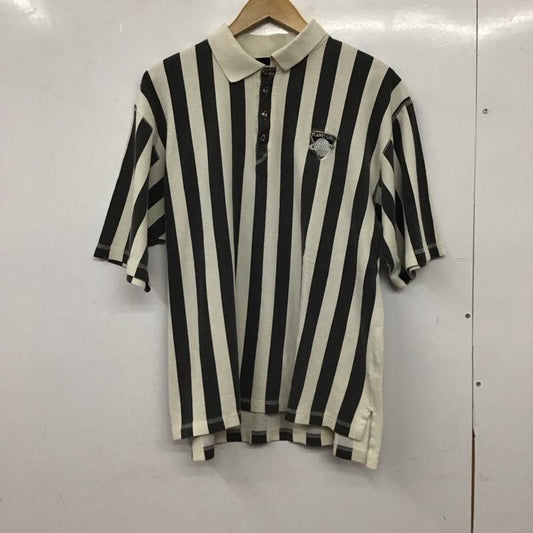 古着 USED ポロシャツ 半袖 半袖ポロシャツ カラーシャツ 半袖カットソー M ストライプ アイボリー / アイボリー / X ダークグレー / ダークグレー / メンズ USED 古着 中古 10155217