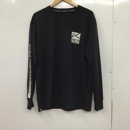 アスレタ ATHLETA カットソー 長袖 長袖カットソー プリントカットソー クルーネック L ロゴ、文字 黒 / ブラック / black メンズ USED 古着 中古 10155218