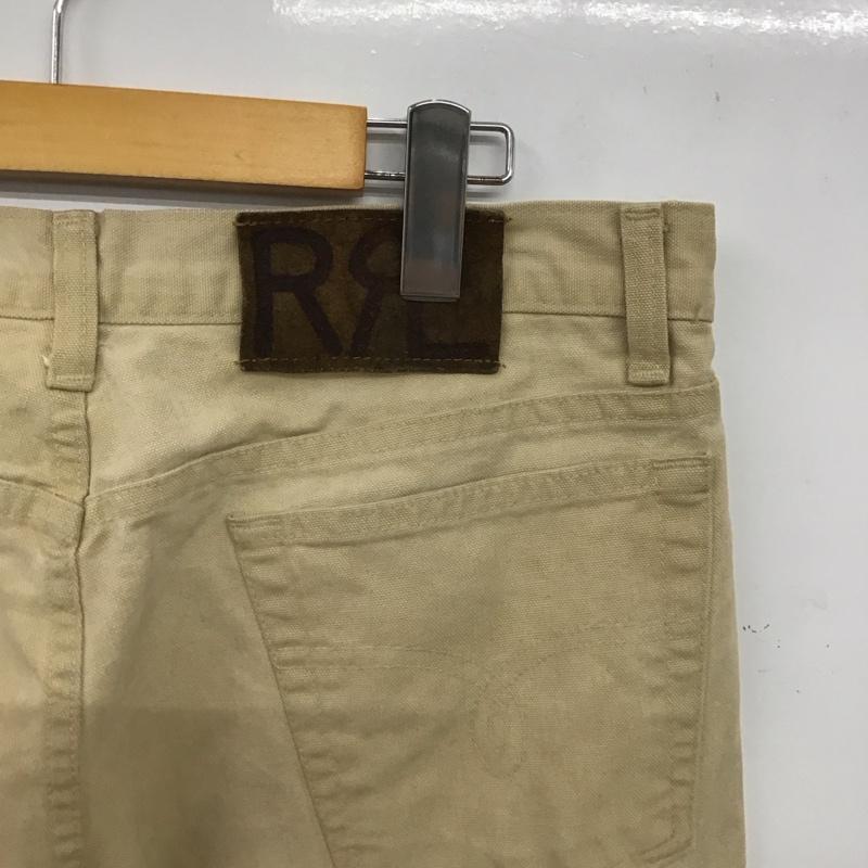 ダブルアールエル RRL パンツ デニム、ジーンズ ワイドパンツ カジュアルパンツ ワークパンツ デニムパンツ 31インチ ロゴ、文字 ベージュ / ベージュ / beige メンズ USED 古着 中古 10155219