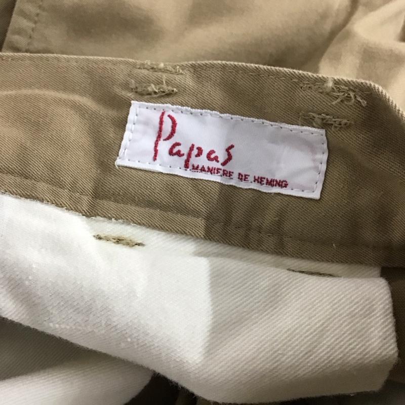 パパス PAPAS パンツ チノパン チノパン ワイドパンツ カジュアルパンツ L 無地 ベージュ / ベージュ / beige メンズ USED 古着 中古 10155222