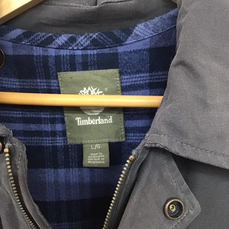 ティンバーランド Timberland ジャケット、上着 ジャンパー、ブルゾン ジップアップジャケット アウター カラージャケット L ロゴ、文字 ダークグレー / ダークグレー / メンズ USED 古着 中古 10155227