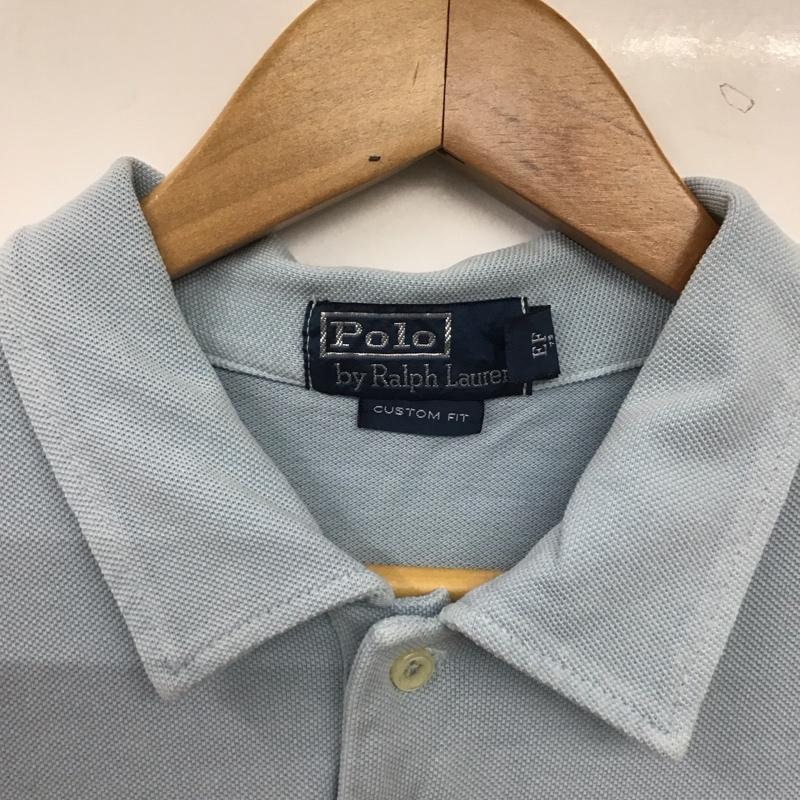 ポロバイラルフローレン Polo by RALPH LAUREN ポロシャツ 半袖 半袖ポロシャツ カラーシャツ 半袖カットソー L ロゴ、文字 水色 / ライトブルー / メンズ USED 古着 中古 10155229