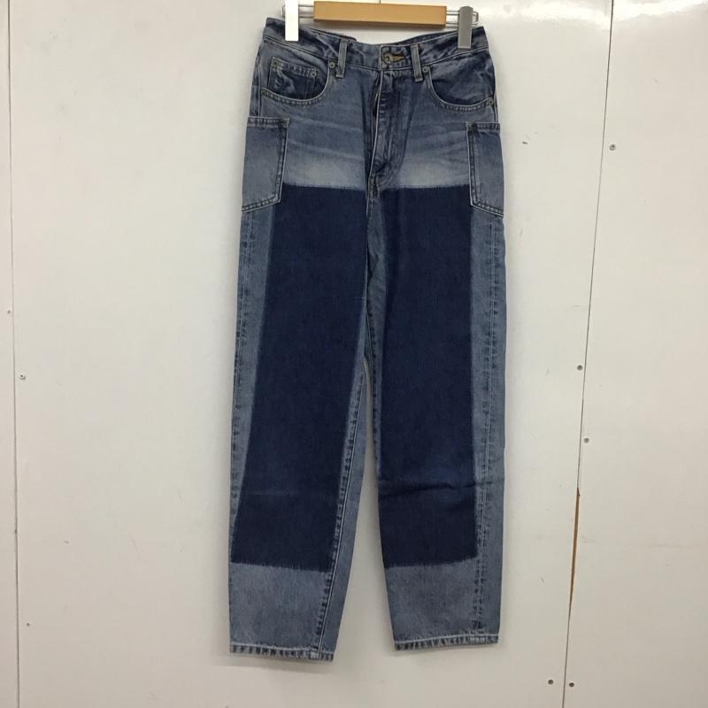 ジーナシス JEANASIS パンツ デニム、ジーンズ JS050485AA バイカラー デニムパンツ M 無地 インディゴ / インディゴ / Indigo X 水色 / ライトブルー / レディース USED 古着 中古 10155234