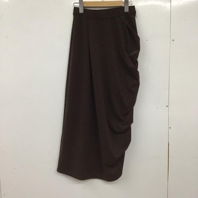 リムアーク RIM.ARK スカート ロングスカート 460EAS81-0090 Drape cut SK ドレープカットスカート 36 無地 茶 / ブラウン / brown レディース USED 古着 中古 10155240