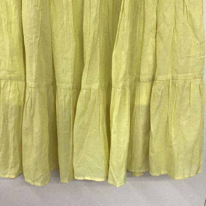 ニコアンド niko and... スカート ロングスカート シャンブレーワッシャーSK タグ付 M 無地 黄 / イエロー / yellow レディース USED 古着 中古 10155244