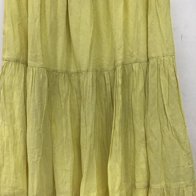 ニコアンド niko and... スカート ロングスカート シャンブレーワッシャーSK タグ付 M 無地 黄 / イエロー / yellow レディース USED 古着 中古 10155244