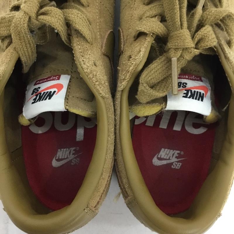 シュプリーム Supreme スニーカー スニーカー 716890-229 NIKE BLAZER LOW GT QS 16AW 16FW 24.5cm 24.5cm ロゴ、文字 キャメル / キャメル / レディース USED 古着 中古 10155263