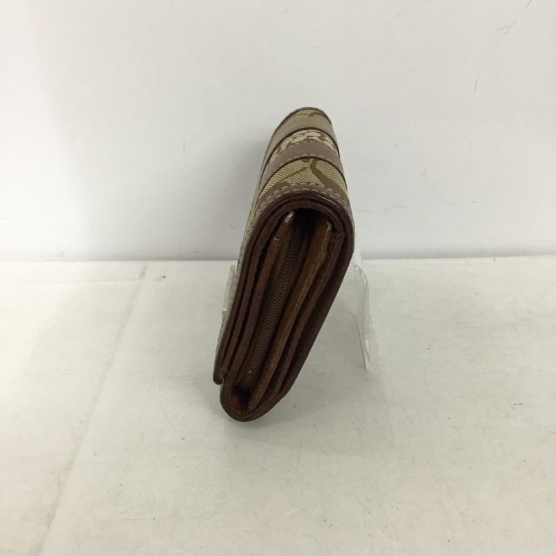 コーチ COACH 財布 二つ折り シグネチャー レザー 総柄 茶 / ブラウン / brown レディース USED 古着 中古 10155267
