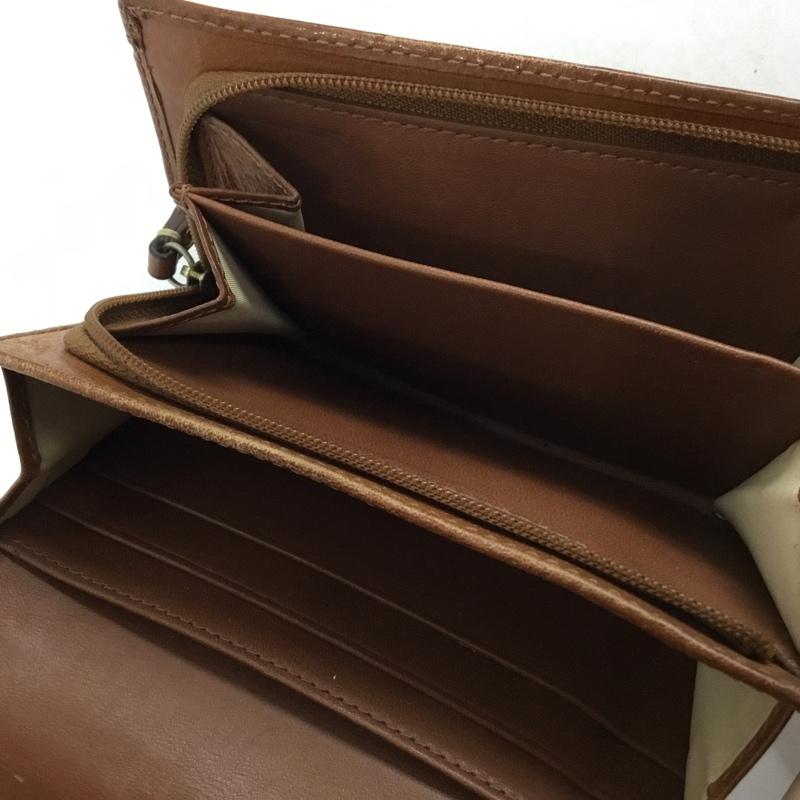 コーチ COACH 財布 二つ折り シグネチャー レザー 総柄 茶 / ブラウン / brown レディース USED 古着 中古 10155267