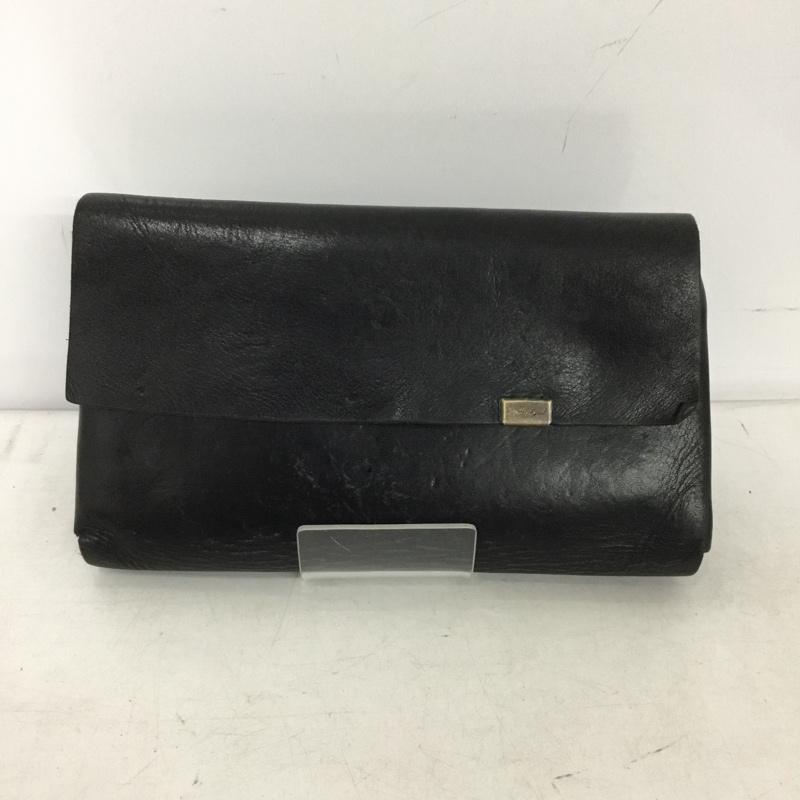 古着 USED 財布 長財布 ロングウォレット レザー ワンポイント 黒 / ブラック / black メンズ USED 古着 中古 10155268
