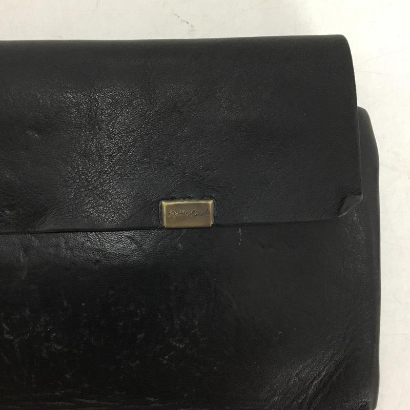 古着 USED 財布 長財布 ロングウォレット レザー ワンポイント 黒 / ブラック / black メンズ USED 古着 中古 10155268