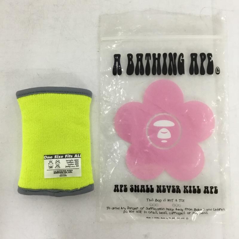 アベイシングエイプ A BATHING APE ファッション小物 ファッション小物 リストサポーター リストバンド リバーシブル ワンポイント 灰 / グレー / gray X 黄 / イエロー / yellow メンズ USED 古着 中古 10155269