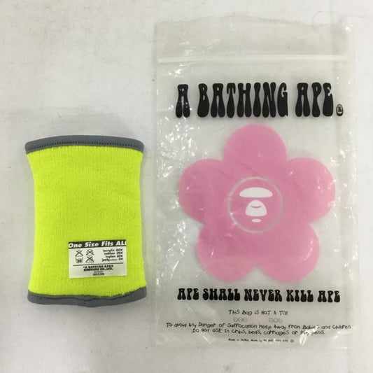 アベイシングエイプ A BATHING APE ファッション小物 ファッション小物 リストサポーター リストバンド リバーシブル ワンポイント 灰 / グレー / gray X 黄 / イエロー / yellow メンズ USED 古着 中古 10155269