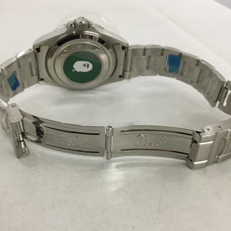 アベイシングエイプ A BATHING APE 腕時計 アナログ（自動巻き） BAPEX 箱有 ロゴ、文字 銀 / シルバー / silver color X 赤 / レッド / red X 黒 / ブラック / black メンズ USED 古着 中古 10155272
