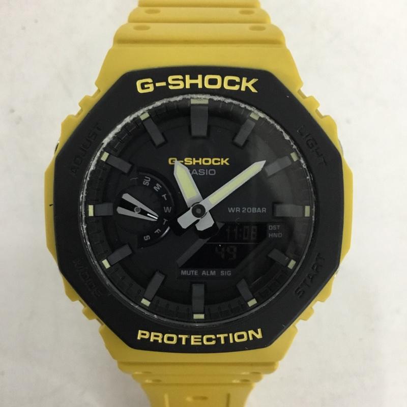 ジーショック G-SHOCK 腕時計 アナログ（クォーツ式） GA-2110SU 八角形 ロゴ、文字 黒 / ブラック / black X 黄 / イエロー / yellow メンズ USED 古着 中古 10155273