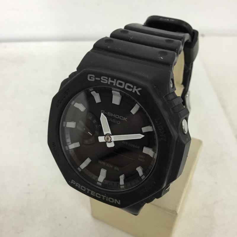 ジーショック G-SHOCK 腕時計 アナログ（クォーツ式） GA-2100 デジタル アナログ 箱有 ロゴ、文字 黒 / ブラック / black メンズ USED 古着 中古 10155274