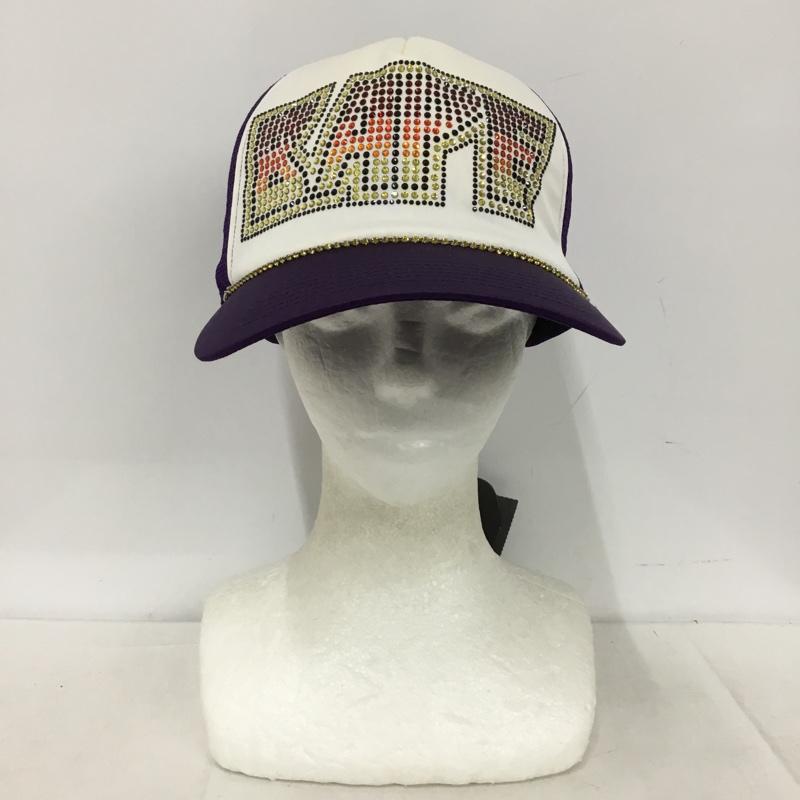 アベイシングエイプ A BATHING APE 帽子 キャップ KISS ロゴ メッシュキャップ ラインストーン FREE ロゴ、文字 紫 / パープル / purple メンズ USED 古着 中古 10155278