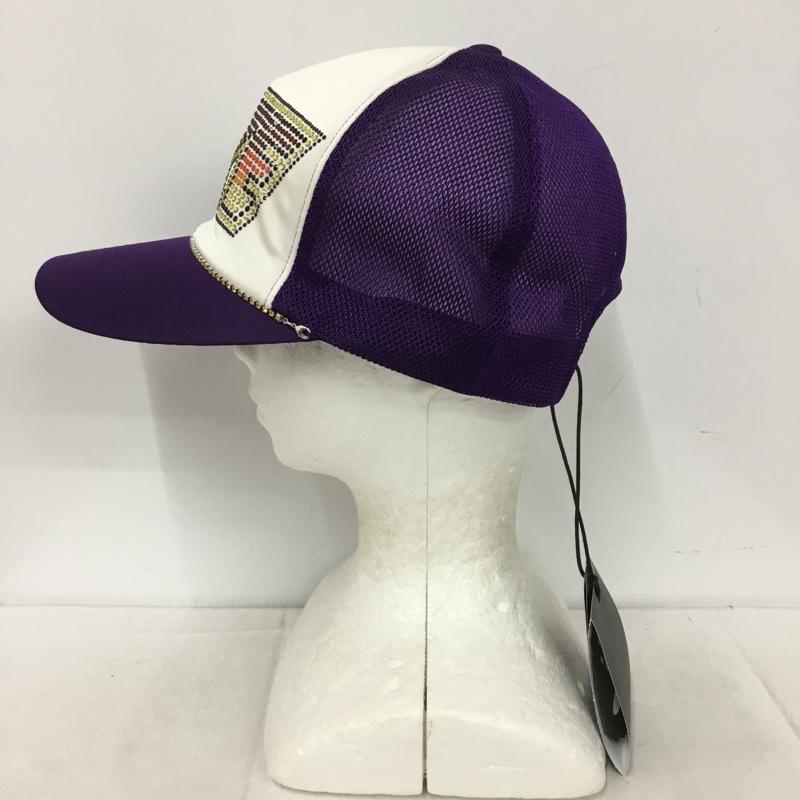 アベイシングエイプ A BATHING APE 帽子 キャップ KISS ロゴ メッシュキャップ ラインストーン FREE ロゴ、文字 紫 / パープル / purple メンズ USED 古着 中古 10155278