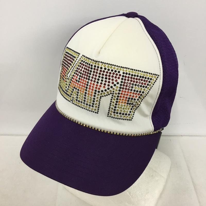 アベイシングエイプ A BATHING APE 帽子 キャップ KISS ロゴ メッシュキャップ ラインストーン FREE ロゴ、文字 紫 / パープル / purple メンズ USED 古着 中古 10155278