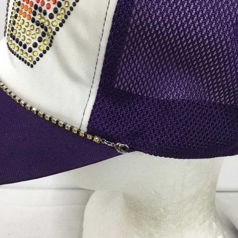 アベイシングエイプ A BATHING APE 帽子 キャップ KISS ロゴ メッシュキャップ ラインストーン FREE ロゴ、文字 紫 / パープル / purple メンズ USED 古着 中古 10155278