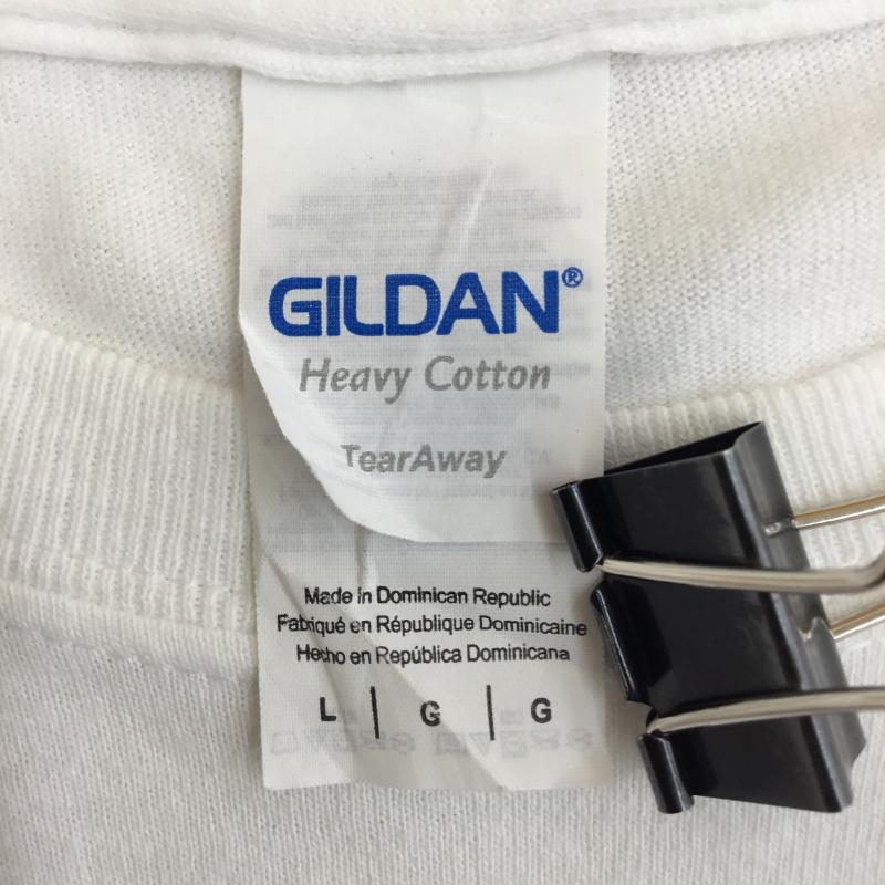 ギルダン GILDAN Tシャツ 半袖 GILDAN 半袖 Tシャツ ホワイト 赤ロゴ L ロゴ、文字 白 / ホワイト / white メンズ USED 古着 中古 10155283