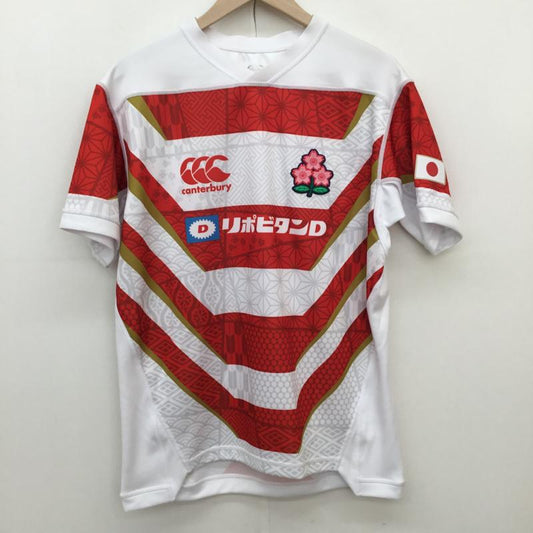 カンタベリー CANTERBURY Tシャツ 半袖 canterbury ラグビー日本代表 2019 ホーム レプリカユニフォーム vcr39010 L ロゴ、文字 X 総柄 白 / ホワイト / white メンズ USED 古着 中古 10155287