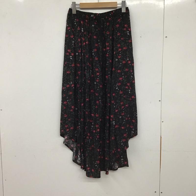 ニコアンド niko and... スカート ロングスカート M 総柄 黒 / ブラック / black レディース USED 古着 中古 10155292