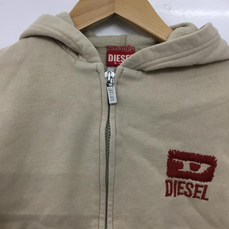 ディーゼル DIESEL パーカー 長袖 キッズ フルジップ 裏起毛 前開き 120cm 120cm ロゴ、文字 ベージュ / ベージュ / beige ボーイズ USED 古着 中古 10155303