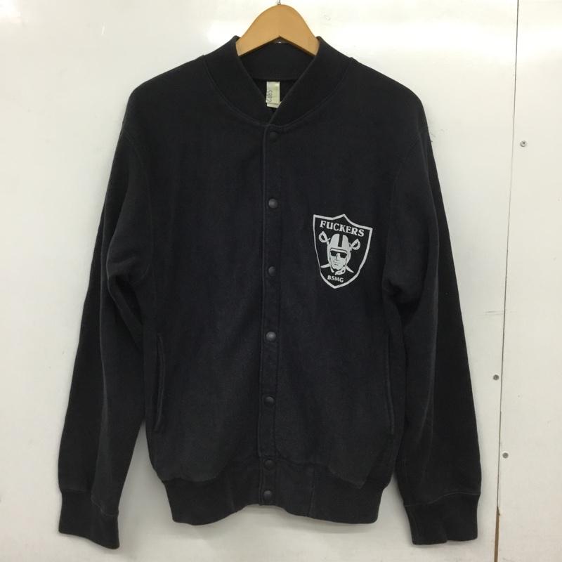 古着 USED ジャケット、上着 ジャンパー、ブルゾン コットン 裏起毛 バックプリント S ロゴ、文字 黒 / ブラック / black メンズ USED 古着 中古 10155308