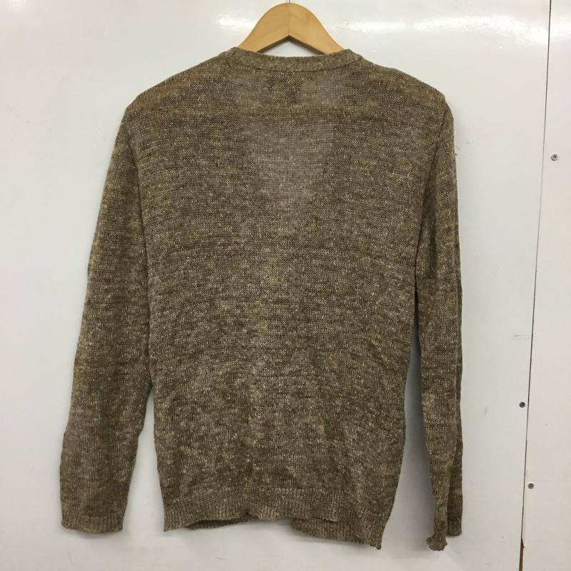 ステュディオス STUDIOUS カーディガン 長袖 ST14-1-3-02 Vネック リネン混 0 無地 茶 / ブラウン / brown メンズ USED 古着 中古 10155309