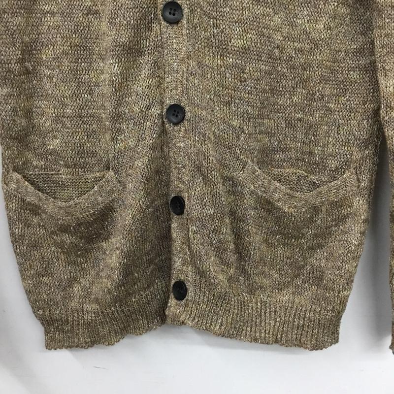 ステュディオス STUDIOUS カーディガン 長袖 ST14-1-3-02 Vネック リネン混 0 無地 茶 / ブラウン / brown メンズ USED 古着 中古 10155309